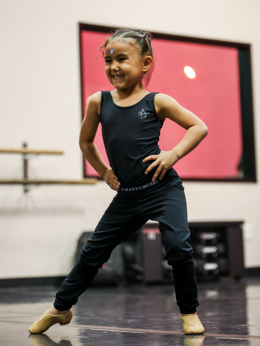 Young dancer building confidence in class at The Studance Lab