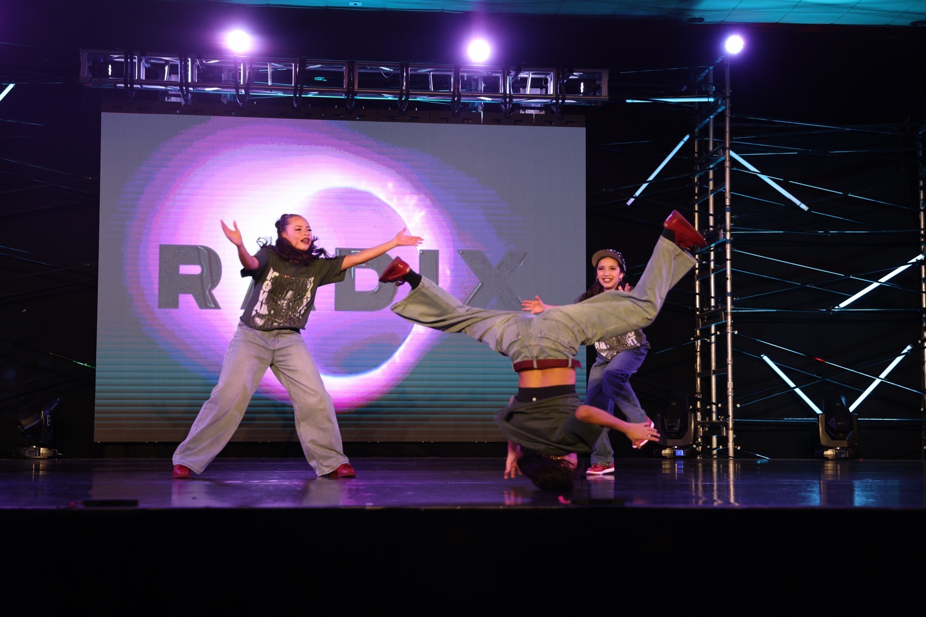 Studance Lab hip-hop dancers performing a breaking routine at competition